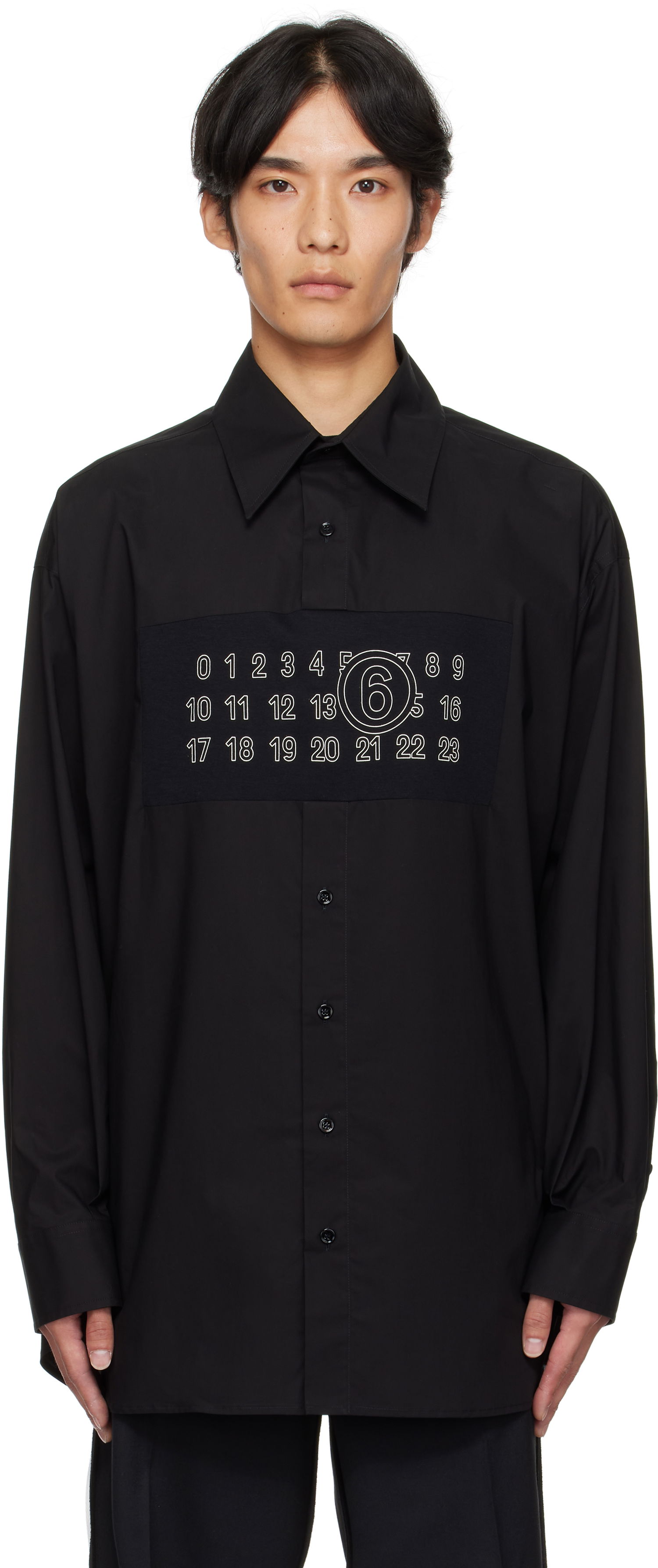 Риза Maison Margiela MM6 Maison Margiela Long Sleeve Shirt with Numbers Print Черно | SH0NH0014 M35256, 0