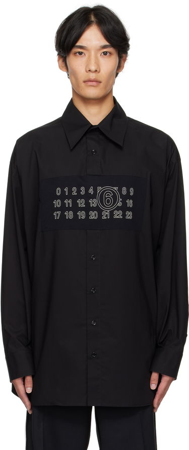 Риза Maison Margiela MM6 Maison Margiela Long Sleeve Shirt with Numbers Print Черно | SH0NH0014 M35256, 0