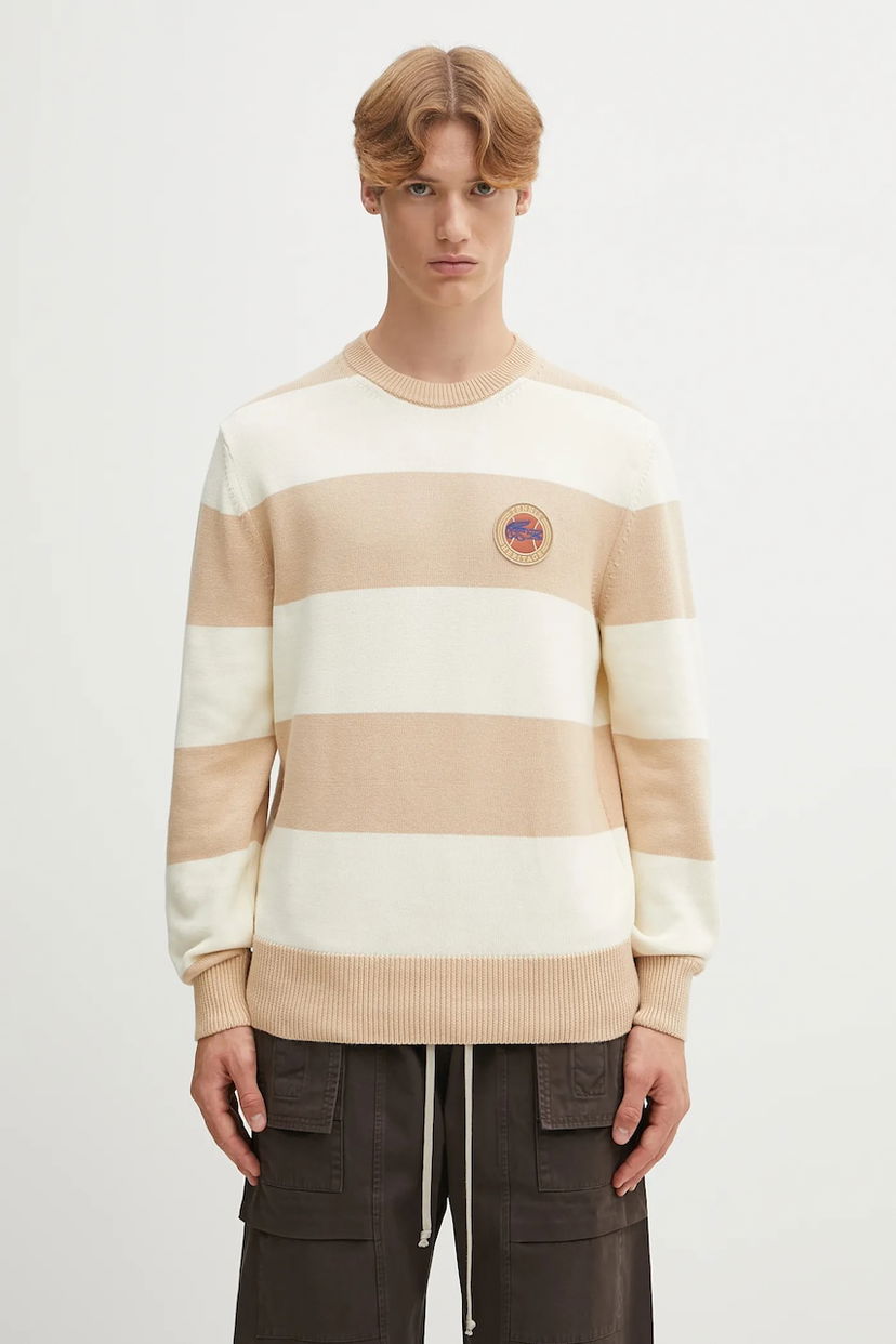 Пуловер Lacoste Lacoste Striped Sweater Бежово | AH5179