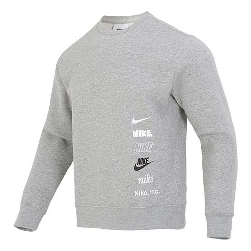 Пуловер Nike Men's Brushed-Back Crew Sweatshirt Сиво | DX0782-063, 0