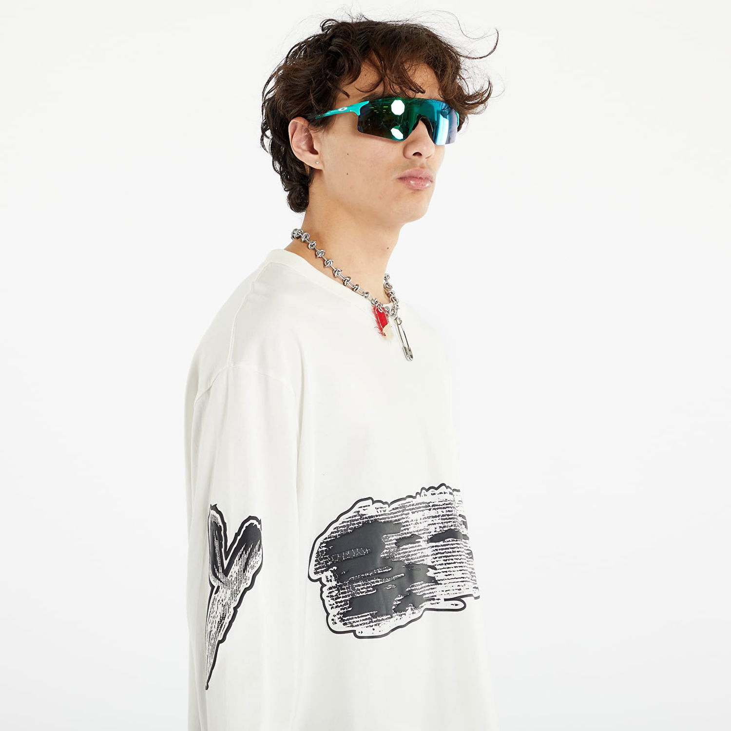 Тениска Y-3 Graphic Logo Long Sleeve Tee Бяло | IA3112, 0
