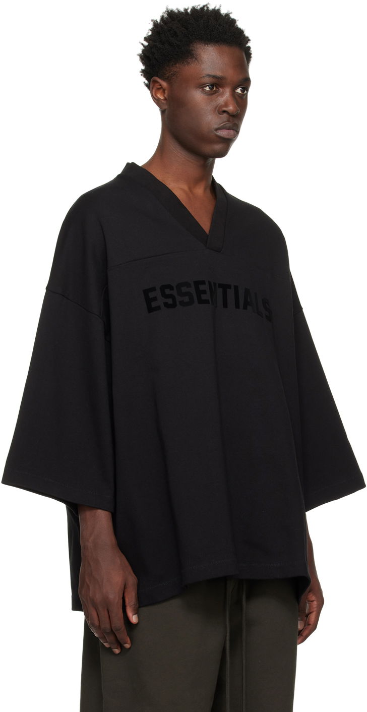 Тениска Fear of God Essentials Heavy Jersey Football T-Shirt Черно | 125SP244104F, 1
