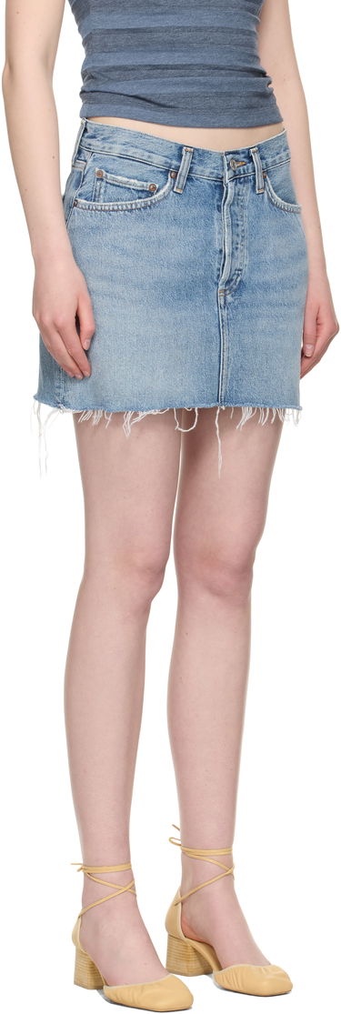 Пола AGOLDE AGOLDE V-Waist Denim Miniskirt Синьо | A3067-1206, 1
