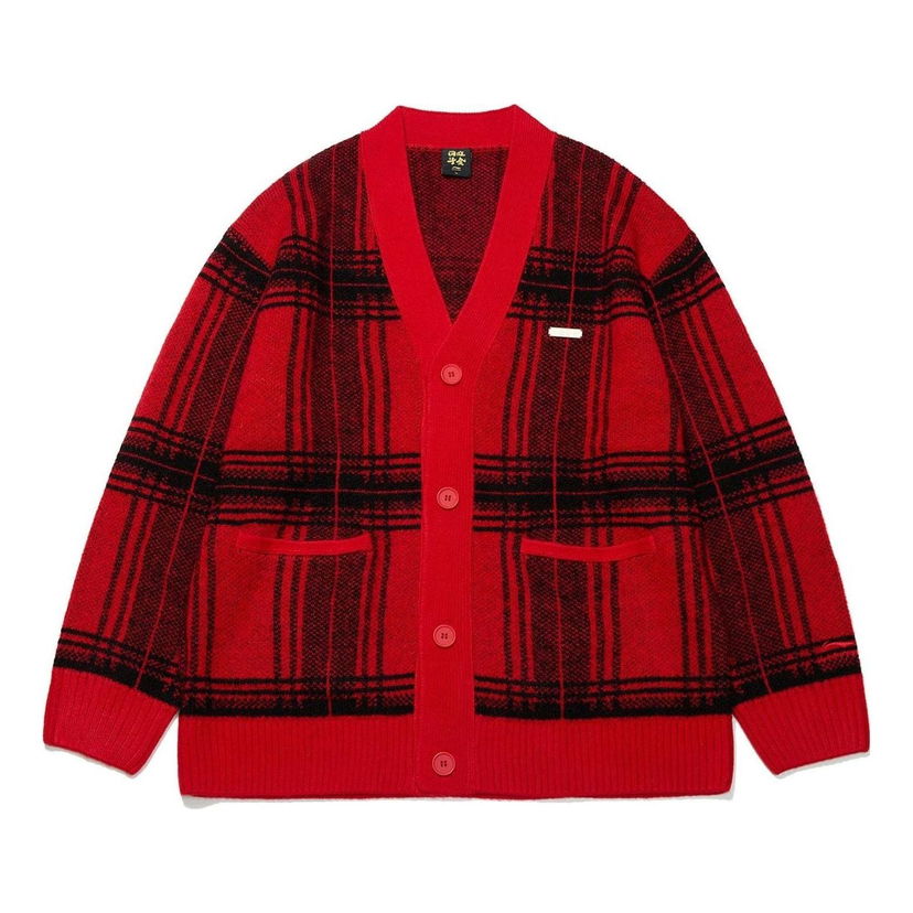 Пуловер Li-Ning Checkerboard Knit Cardigan Червено | AMBT003-1