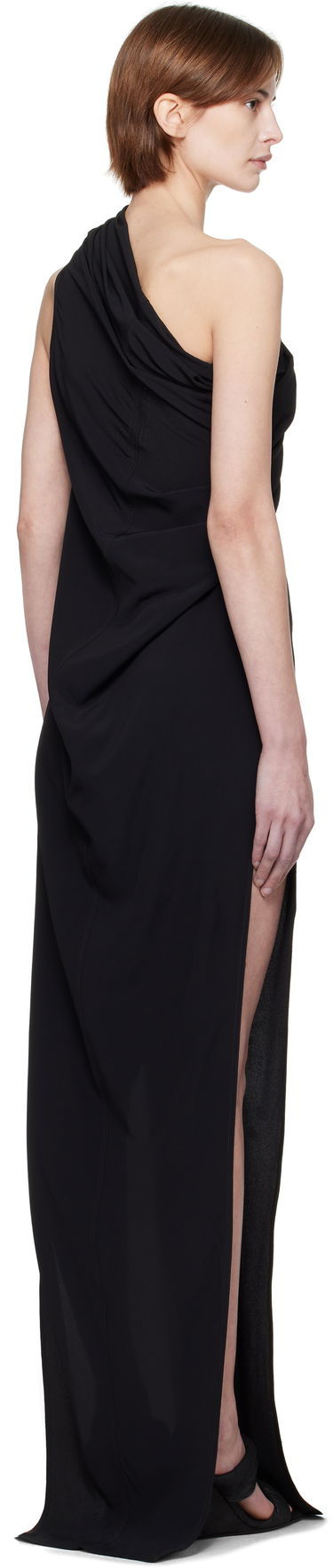 Pокля Rick Owens Rick Owens Hollywood Athena Arrowhead One-Shoulder Maxi Dress Черно | RP01E7509 CC, 2