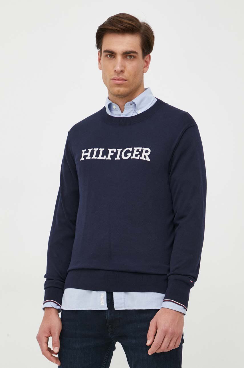 Пуловер Tommy Hilfiger Hilfiger Monotype Supima Relaxed Jumper Тъмно синьо | MW0MW31584, 0