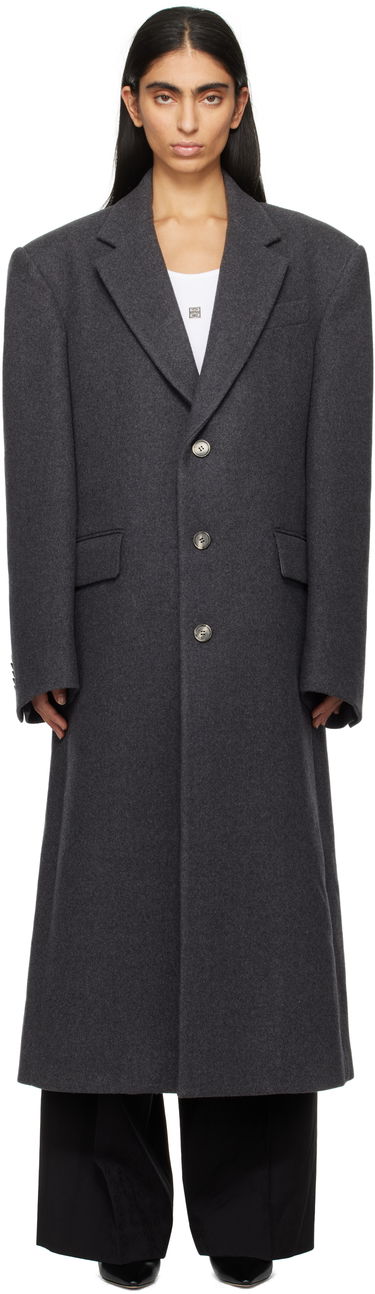 Палта WARDROBE.NYC Single Breasted Long Coat Сиво | W4002F24WO, 0