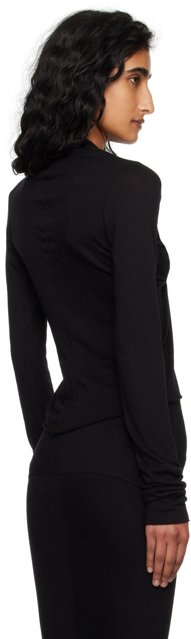 Тениска Rick Owens Rick Owens Allanah Long Sleeve T-Shirt Черно | RP02E4266 JR, 2