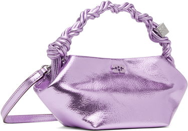 Дамска чанта GANNI Ganni Metallic Mini Bou Bag Лилаво | A6338, 1