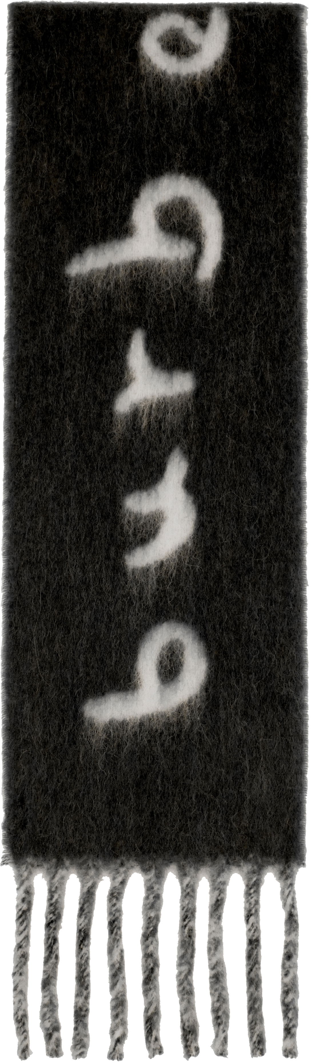 Шал Burberry Burberry Alpaca Wool Blend Logo Scarf Черно | 8114081, 0