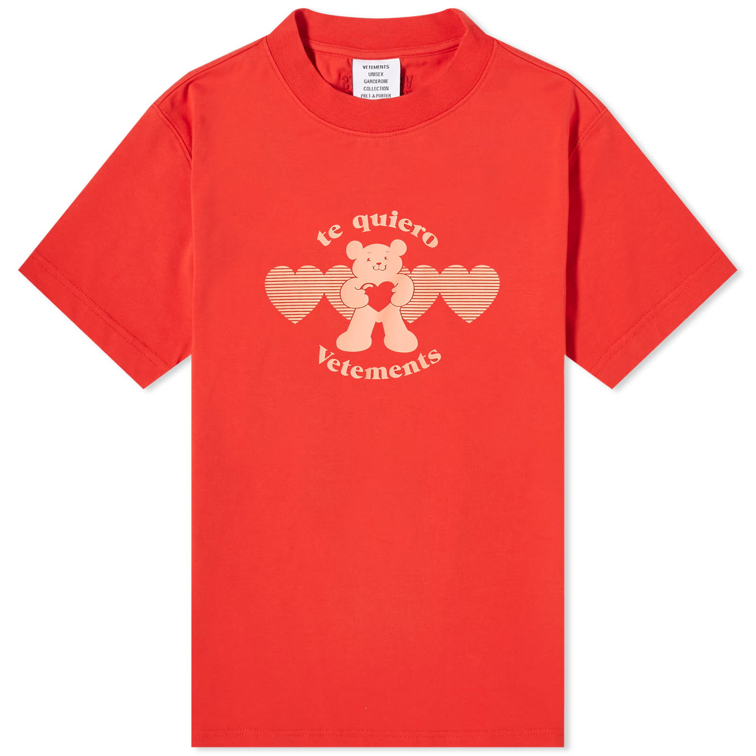 Тениска VETEMENTS Te Quiero Fitted T-Shirt Червено | UE64TR780R, 0