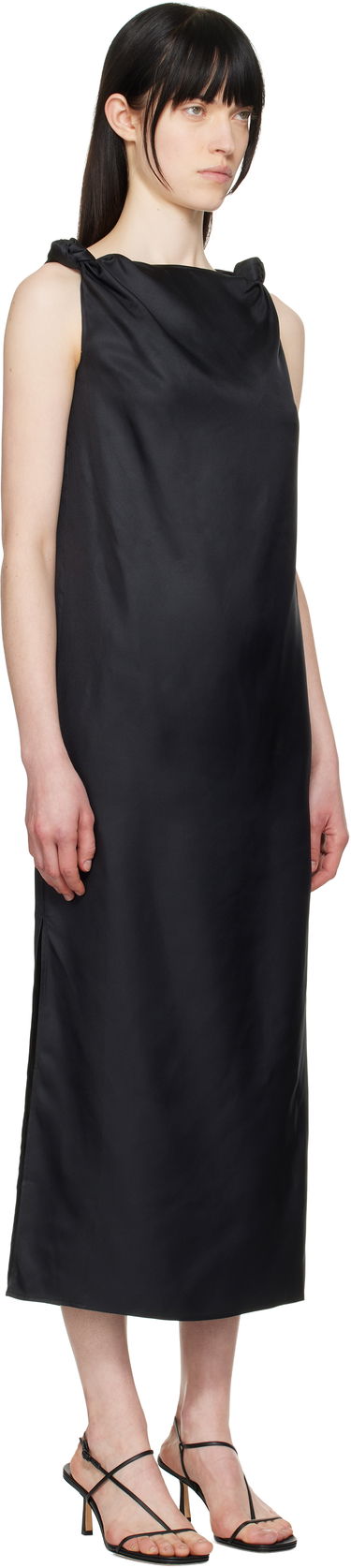 Pокля Loulou de Saison Loulou de Saison Moun Midi Dress Черно | MOUN, 1