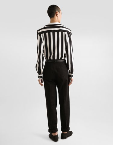 Риза Dolce & Gabbana Dolce & Gabbana Silk Charmeuse Long Sleeve Shirt Черно | G5MX5TFSA5WHAXRN, 2