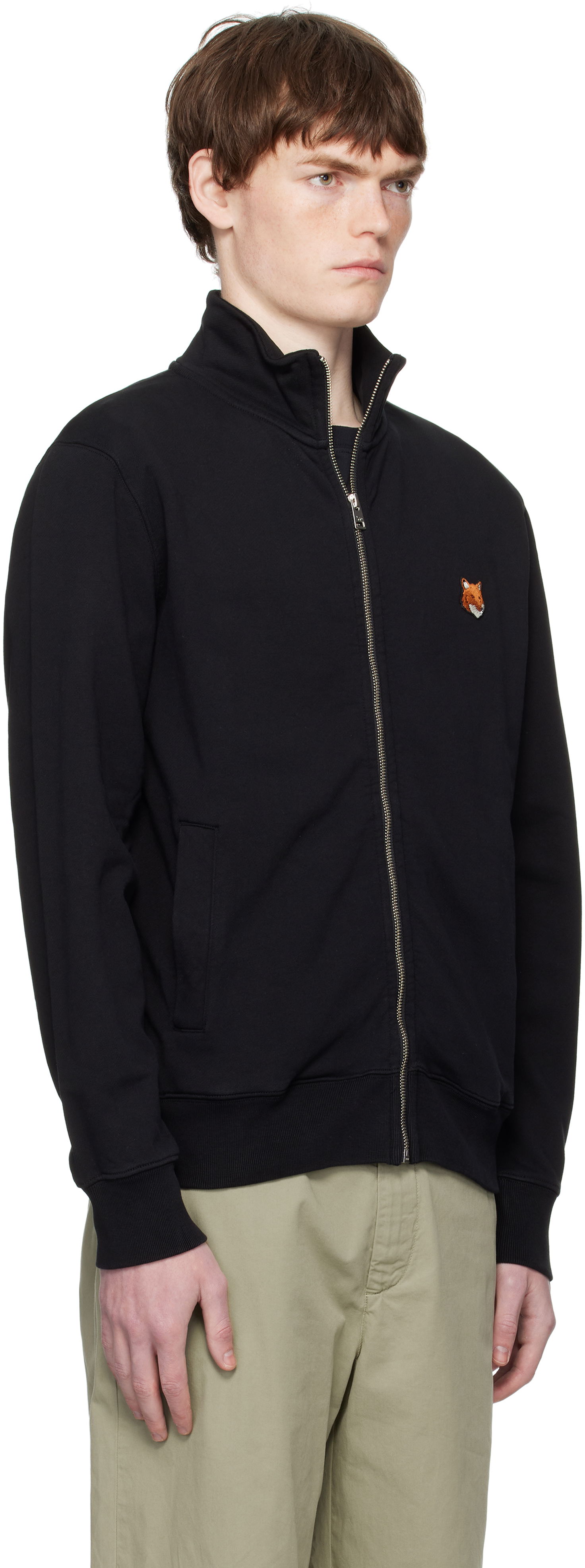 Суитчър MAISON KITSUNÉ Fox Head Patch Fullzip Regular Sweatshirt Черно | PM02134KM0340, 1