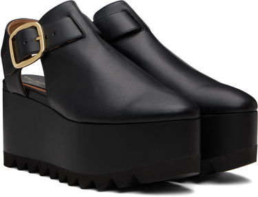 Кецове и обувки Stella McCartney Stella McCartney Elyse Closed-Toe T-Bar Platform Sandals Черно | 810555APADE0, 3
