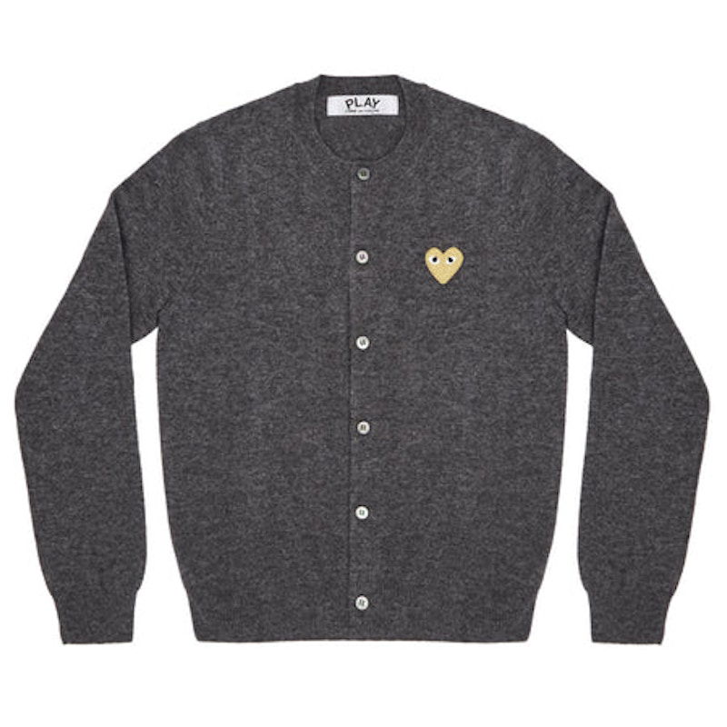 Пуловер Comme des Garçons Play Gold Heart Knit Cardigan Сиво | AZ-N049-051-3
