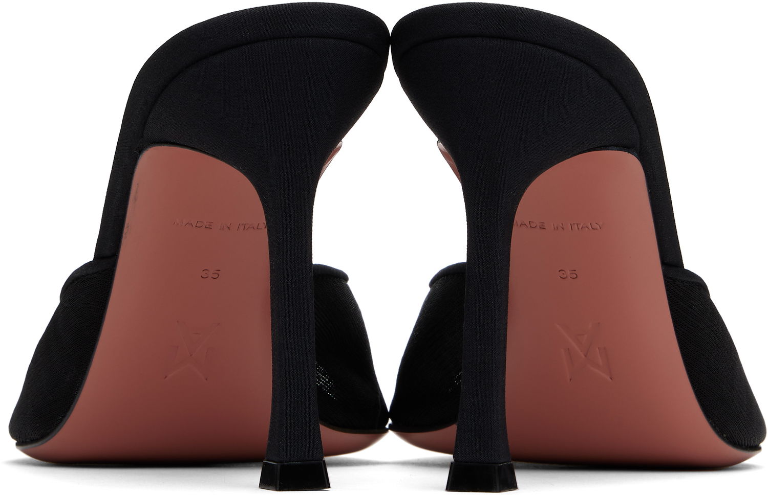 Аксесоари Amina Muaddi Amina Muaddi Alexa Mesh Slipper 95 Heeled Sandals Черно | ALEXA MESH SLIPPER, 1
