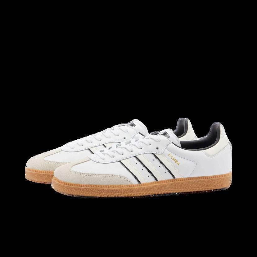 Кецове и обувки adidas Originals Samba OG in White/Off White/Core Black, Size UK 3 | END. Clothing Бяло | ID1480