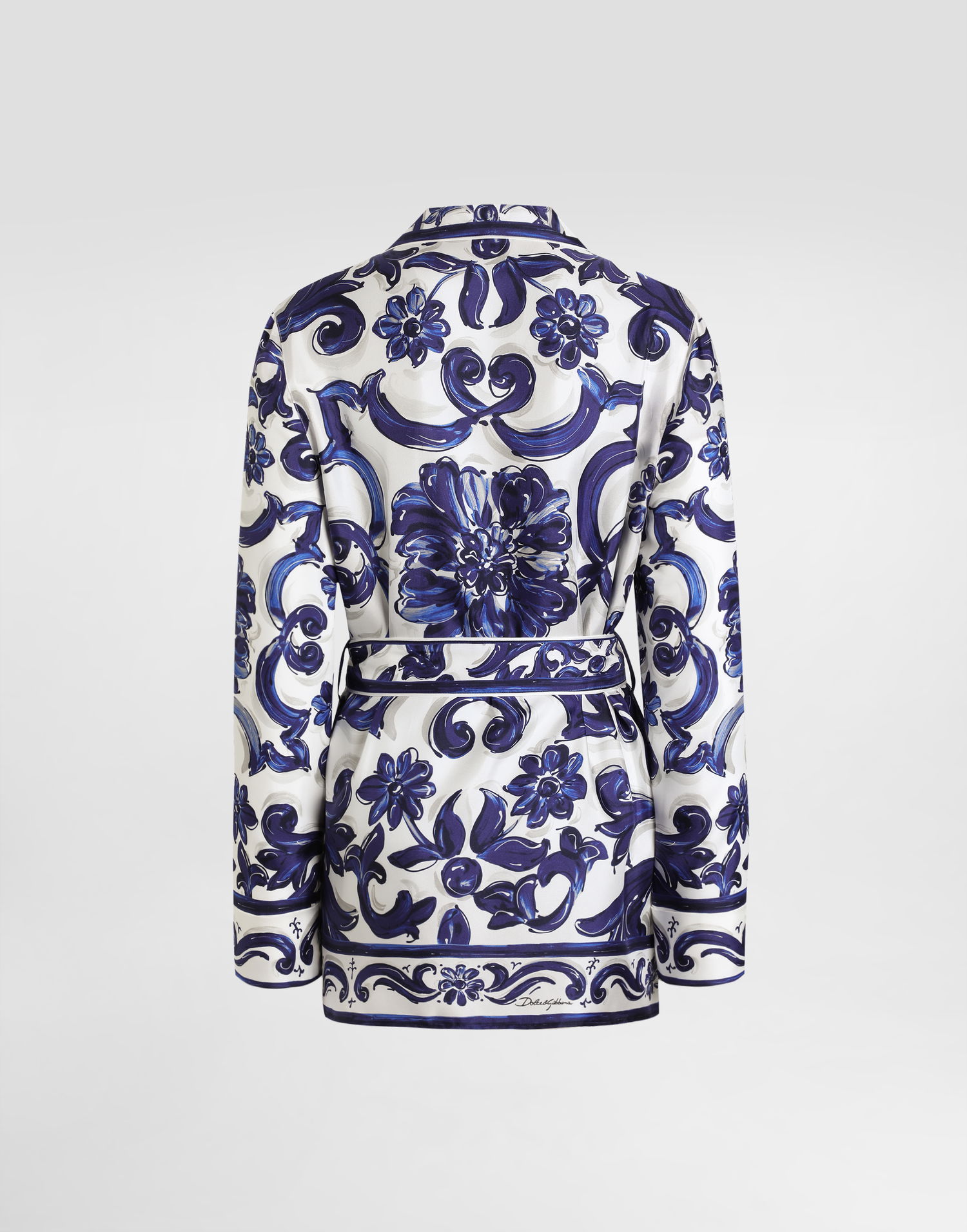 Риза Dolce & Gabbana Dolce & Gabbana Majolica-Print Silk Vanity Shirt Синьо | I5654WHI1S5HB5DQ, 1