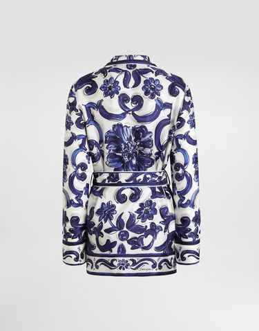 Риза Dolce & Gabbana Dolce & Gabbana Majolica-Print Silk Vanity Shirt Синьо | I5654WHI1S5HB5DQ, 1
