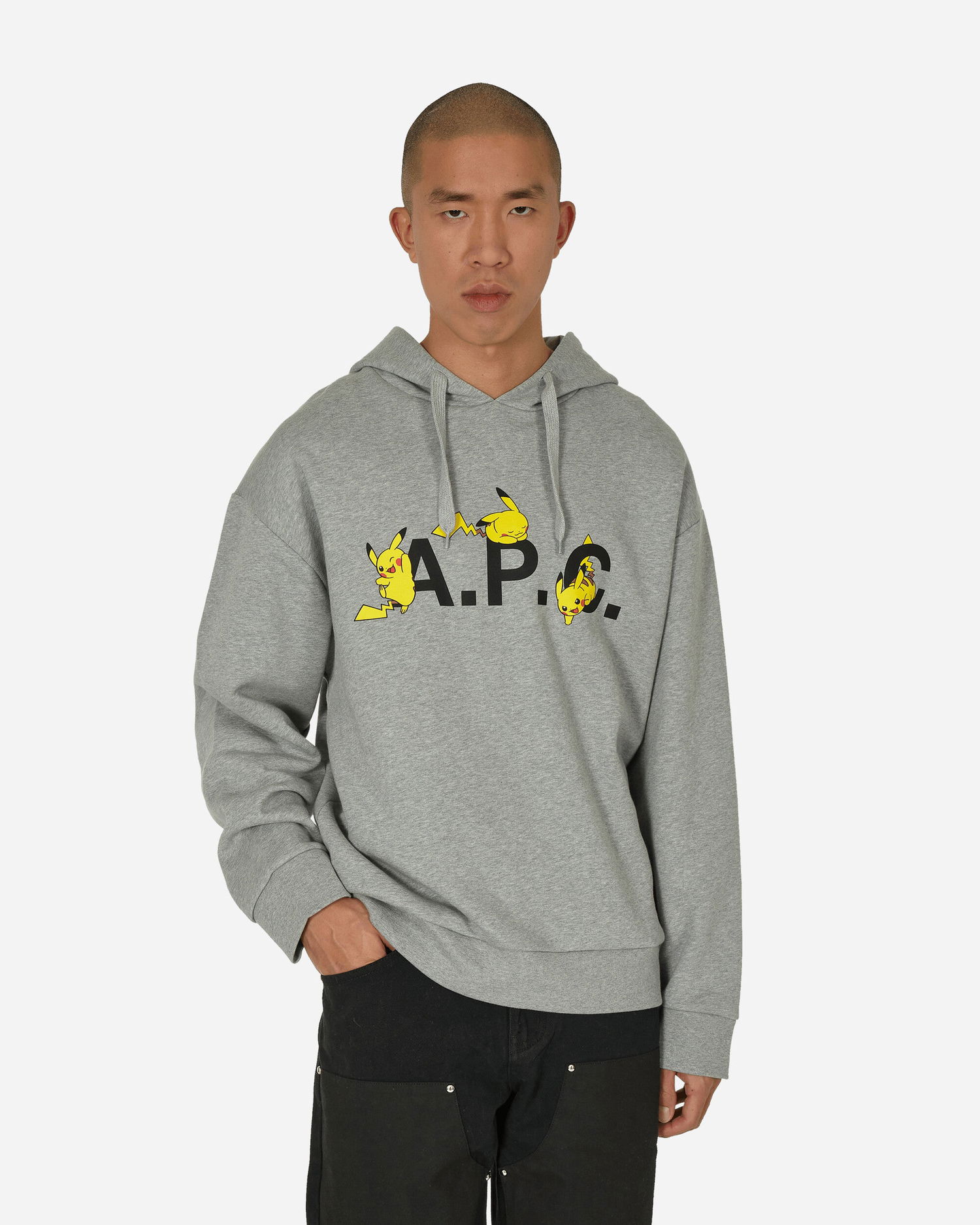 Суитчър A.P.C. Pokémon Pikachu x Hoodie Сиво | COGVF-H27858 PLB, 0