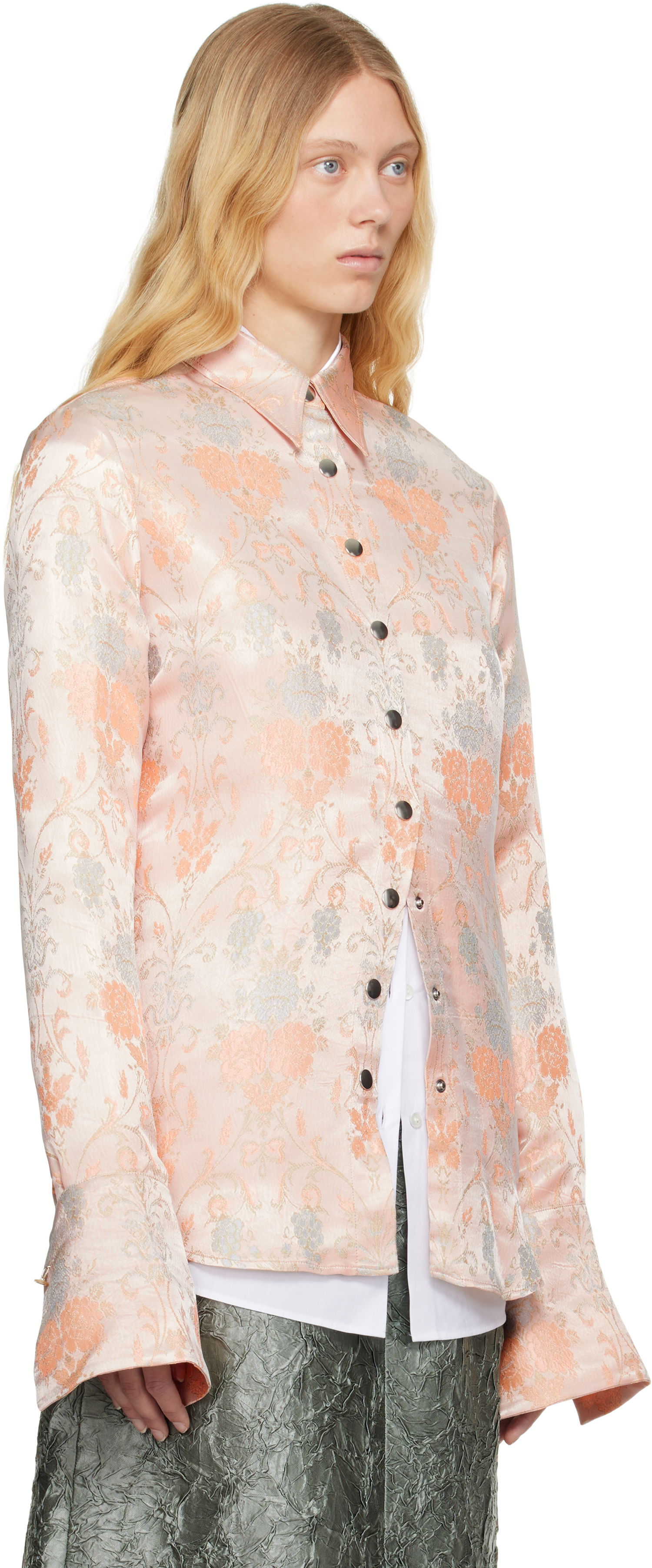 Риза Dries Van Noten Dries Van Noten Jacquard Shirt Розово | 251-010712-1540, 1