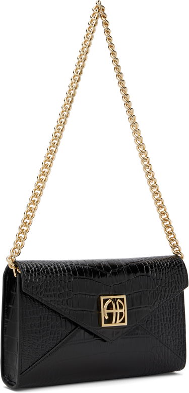 Портфейл Anine Bing ANINE BING Small Elly Croc-Embossed Clutch Bag Черно | A-13-10469-BLK1, 4
