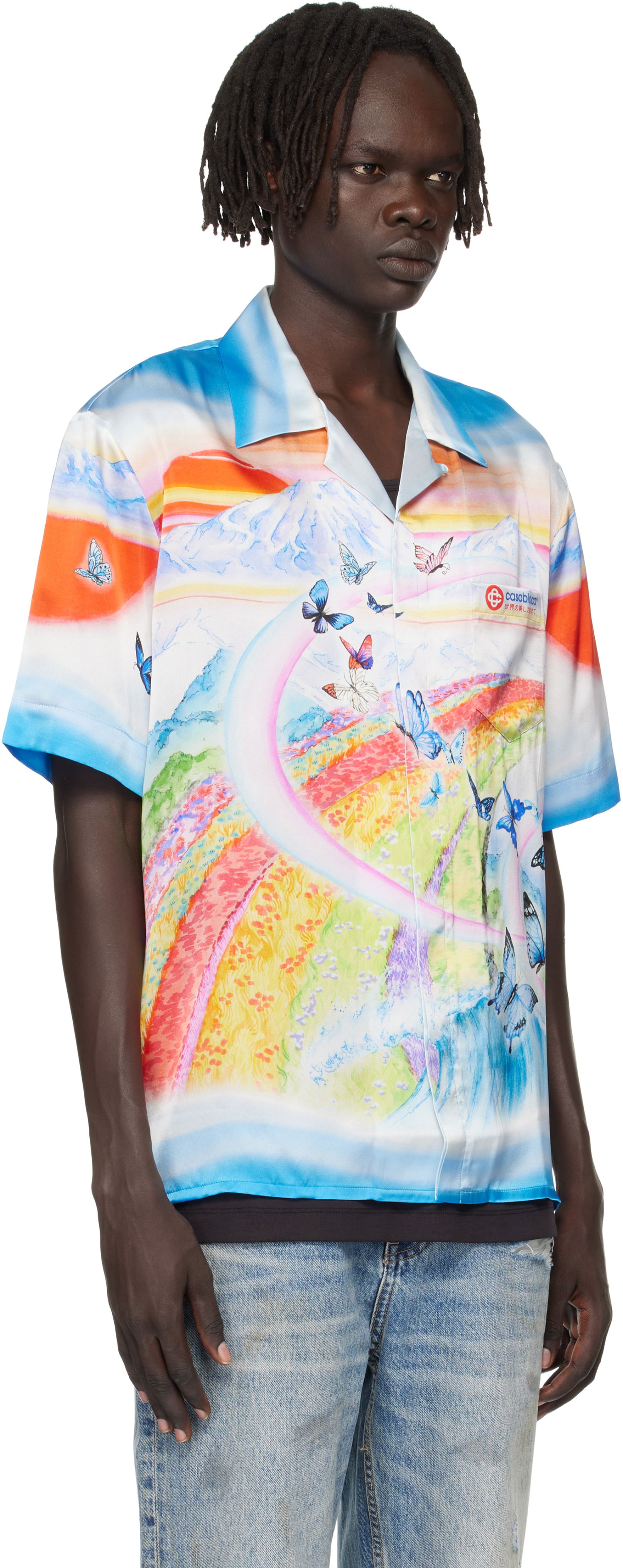 Риза Casablanca Casablanca Silk Butterfly Print Shirt Многоцветен | MPF25-SH-003-02, 1