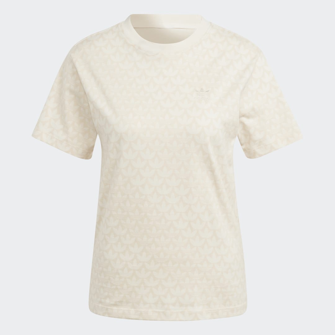 Тениска adidas Performance Trefoil Monogram T-Shirt Бежово | IJ5983, 1