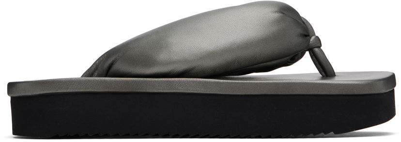 Грижа за обувките Rick Owens Rick Owens Hollywood Lambskin Flip-Flops Сиво | RP01E7811 LLPM