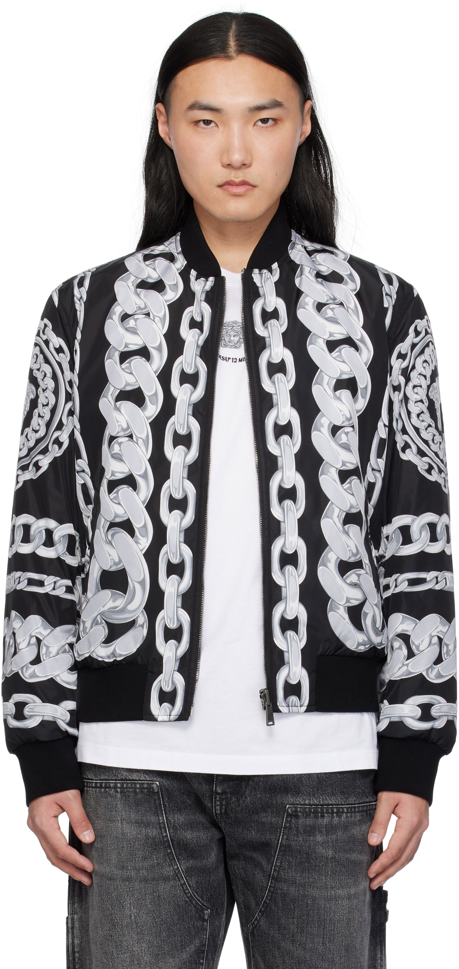 Яке бомбър Versace Versace Medusa Chains Reversible Bomber Jacket Черно | 1018824_1A13441, 0