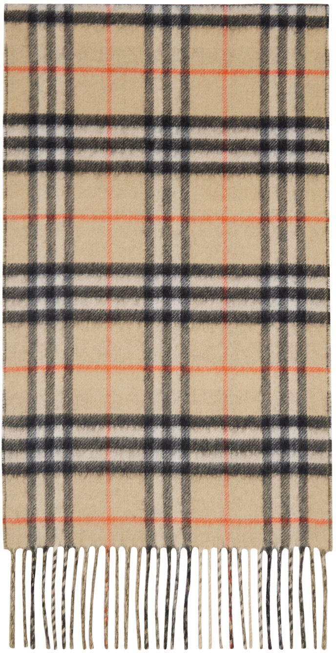 Шал Burberry Reversible Check Cashmere Scarf Бежово | 8095702, 0