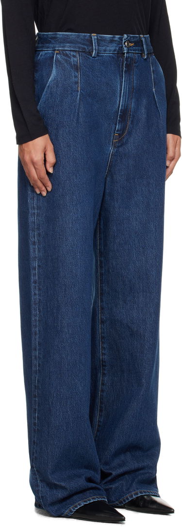 Дънки Loulou de Saison Loulou de Saison Attu Pleated Jeans Синьо | ATTU LDS, 1