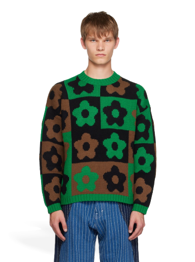 Пуловер KENZO Paris Boke Flower Checkerboard Sweater Сиво | FD65PU4043CH