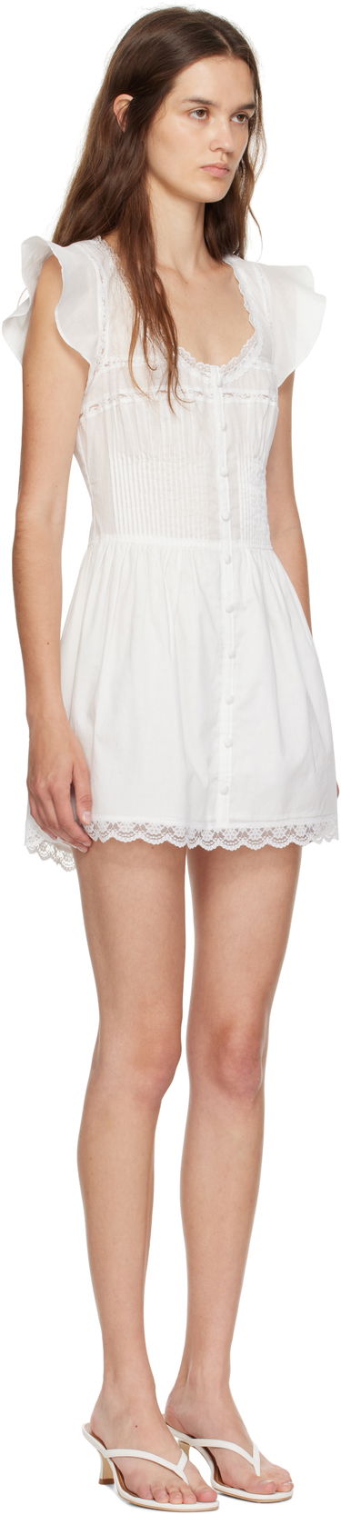 Pокля GUIZIO Guizio Lille Pintuck Minidress Бяло | P25423W136, 1