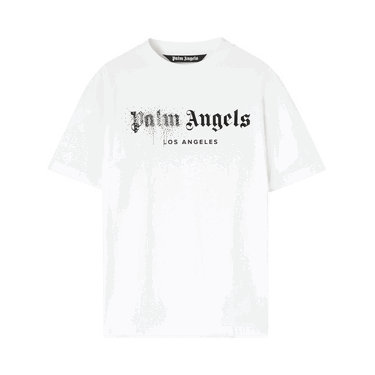 Тениска Palm Angels Rhinestone Sprayed Classic Tee Бяло | PMAA001F22JER0120110, 0