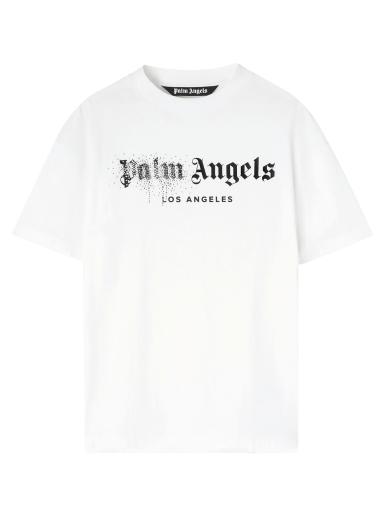 Тениска Palm Angels Rhinestone Sprayed Classic Tee Бяло | PMAA001F22JER0120110