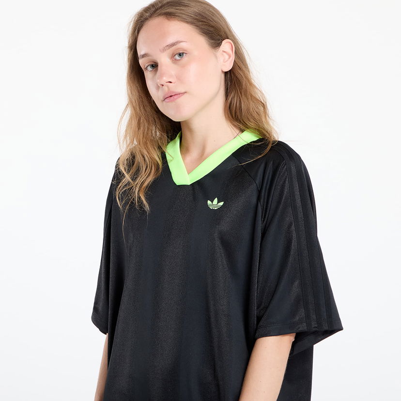 Pокля adidas Originals Adicolor Football Jacquard Oversize Dress Black/ Signal Green Черно | KB8152