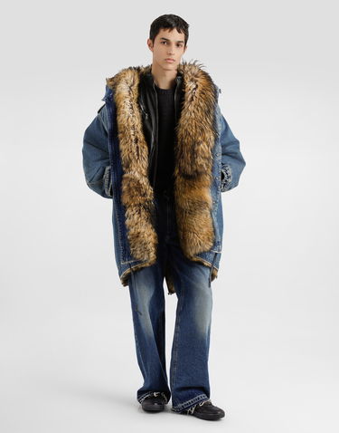 Дънки Dolce & Gabbana Dolce & Gabbana Washed Wide Leg Cotton Denim Jeans with Frayed Hem Синьо | GP16UDG8NZ2S9001_1, 1