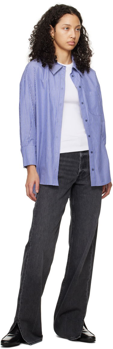 Риза Anine Bing Striped Mika Button-Down Shirt Синьо | A-07-3006-404, 3