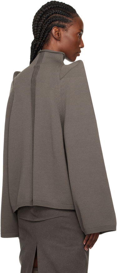 Пуловер Rick Owens Concordians Con Ribbed Knit Structured Shoulder Turtleneck Сиво | RO02E4657 KWVLH, 2