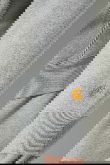 Суитчър Carhartt WIP Chase Quarter-Zip Sweatshirt with Kangaroo Pocket Сиво | I033665.00MXX, 5