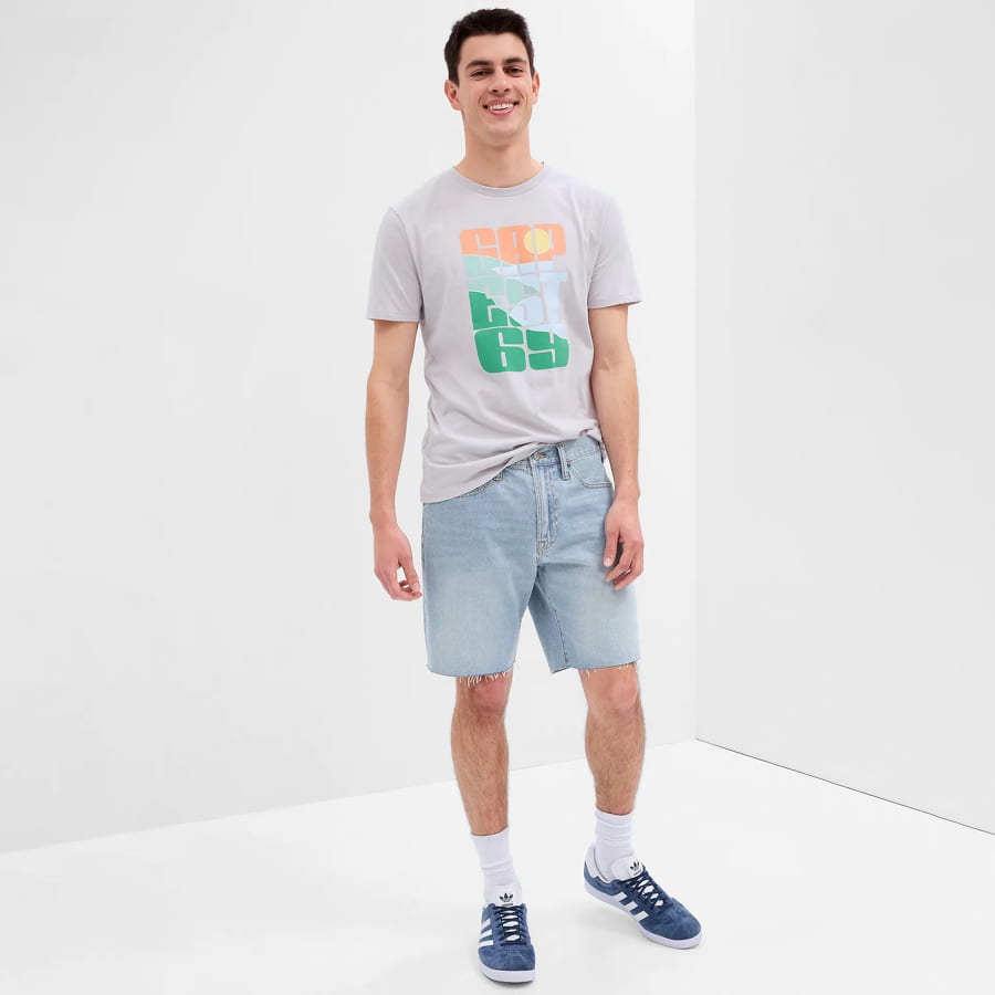 Къси панталони GAP Straight Denim Short Тюркоазено | 602501-00, 0