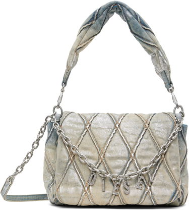 Чанта през рамо Diesel Metallic Denim Shoulder Bag With Charms Синьо | X09596 P6809, 0