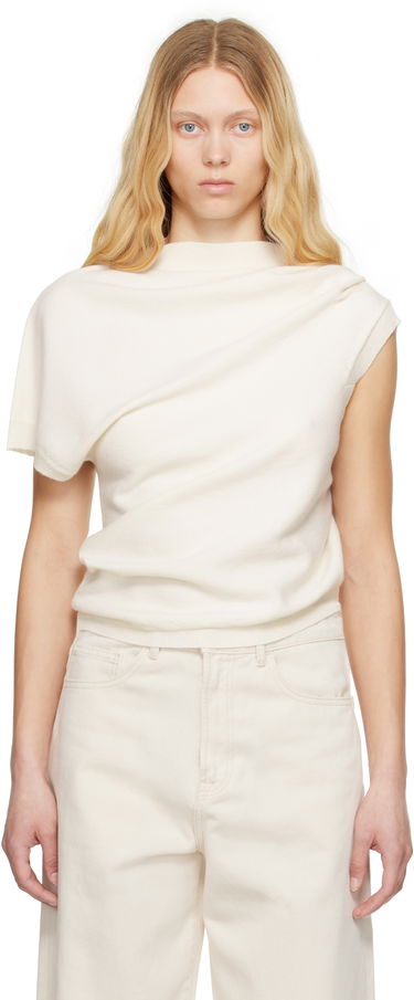 Пуловер Róhe Róhe Deconstructed Knitted T-Shirt Бяло | 415-23-337, 0