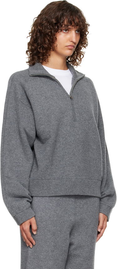 Пуловер Loulou de Saison Loulou de Saison Cashmere Quarter-Zip Sweater Сиво | DRIES, 1