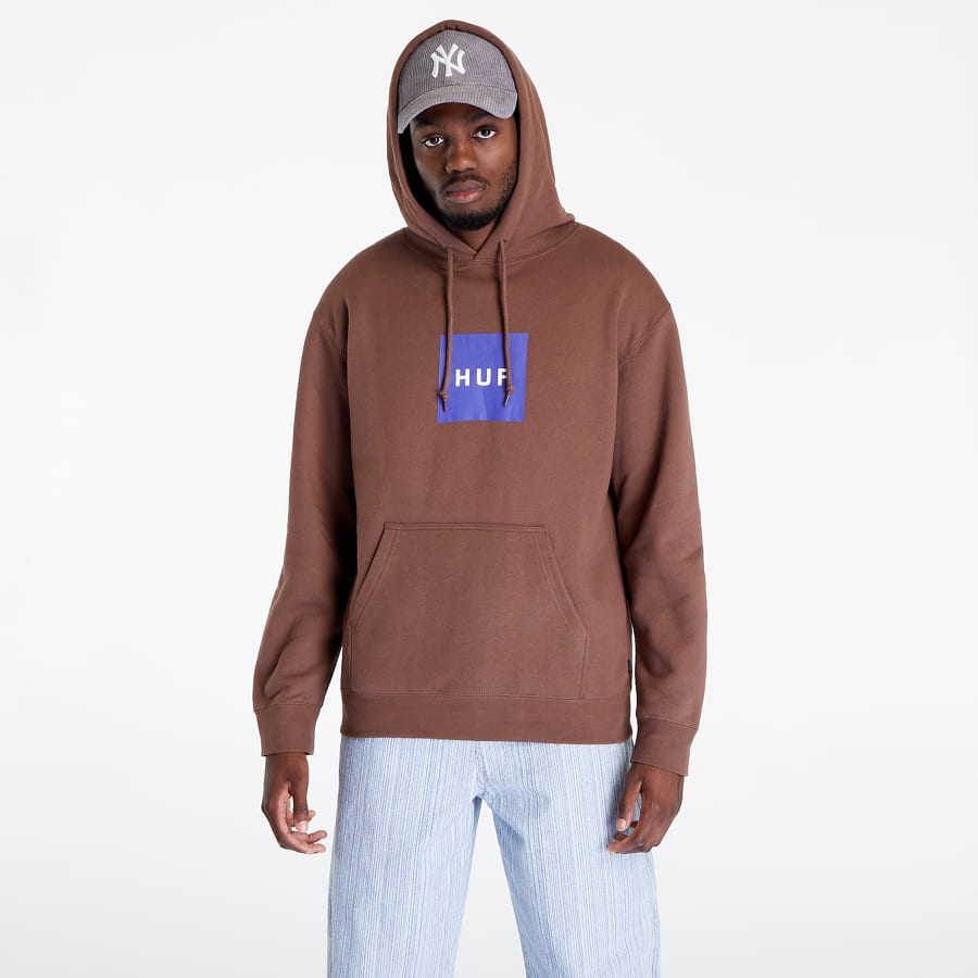 Суитчър HUF Essentials Box Logo Hoodie Кафяво | PF00465 BROWN, 0