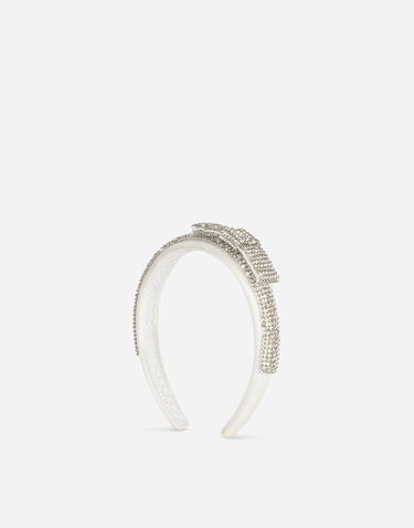 Значка Dolce & Gabbana Dolce & Gabbana Satin Headband with Crystals Бяло | LB3L58G7KU4S9000, 2