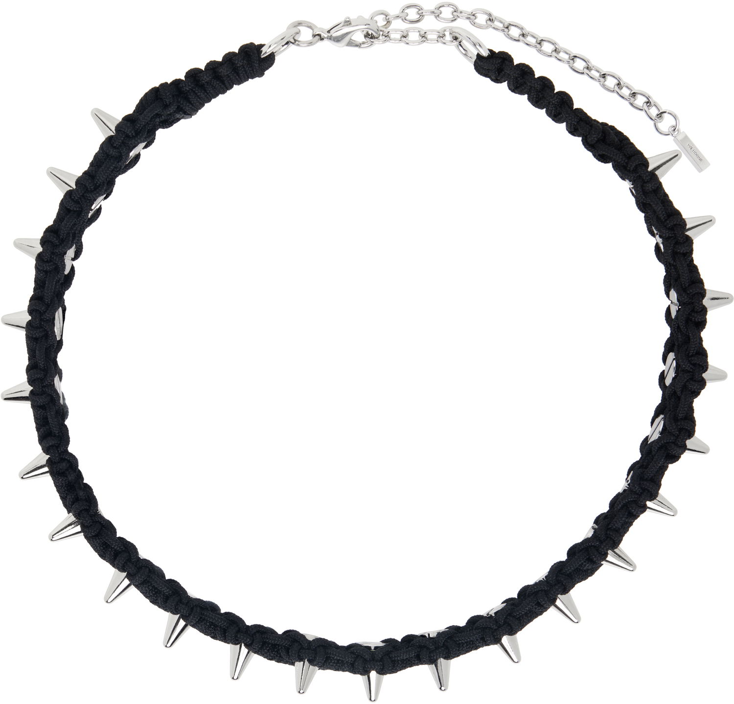 Колие We11done We11done Handmade Studded Noeud Choker Черно | WD-AJ0-25-600-U-BK, 0