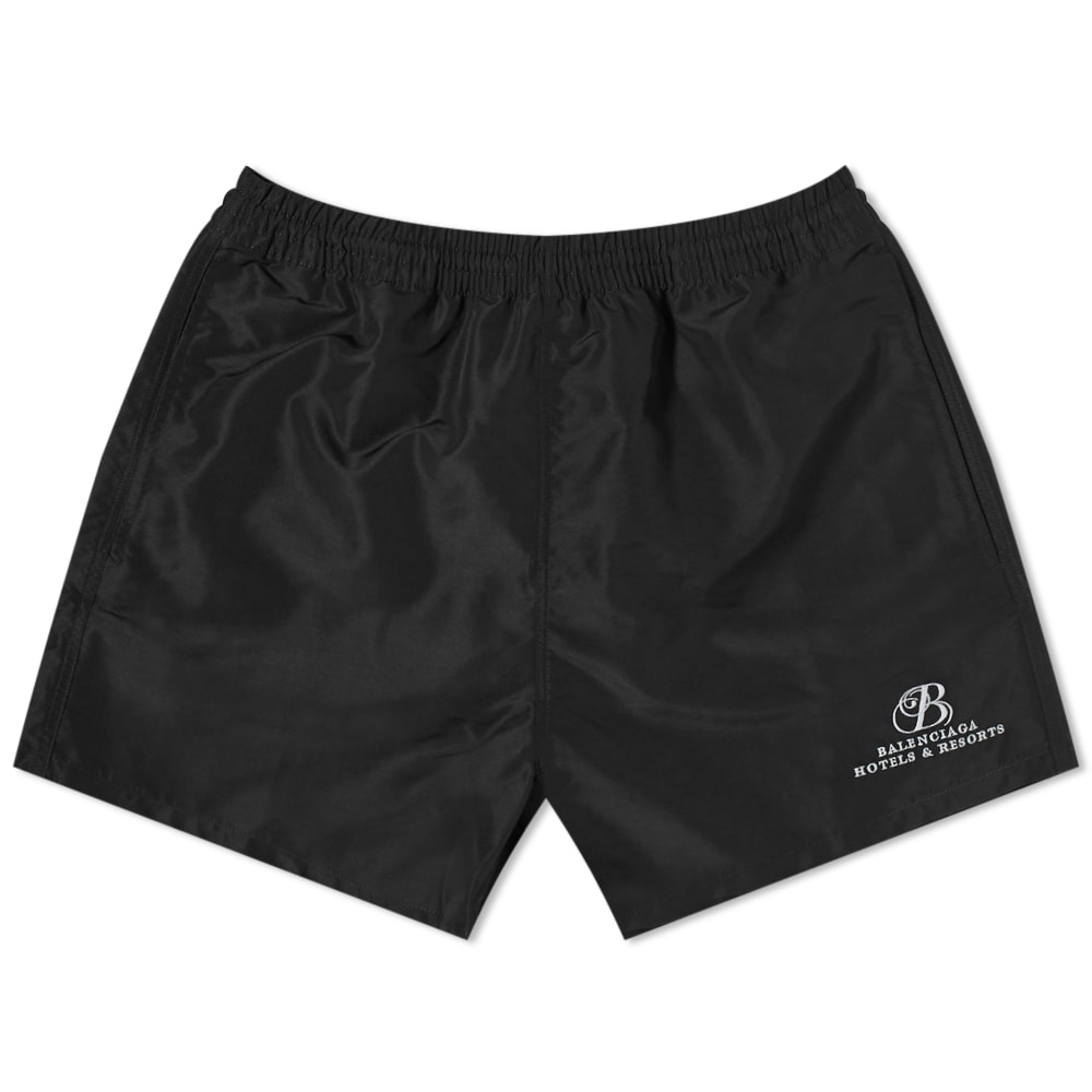 Бански Balenciaga Resort Logo Swimshort Черно | 657033-4A8B6-1000, 0